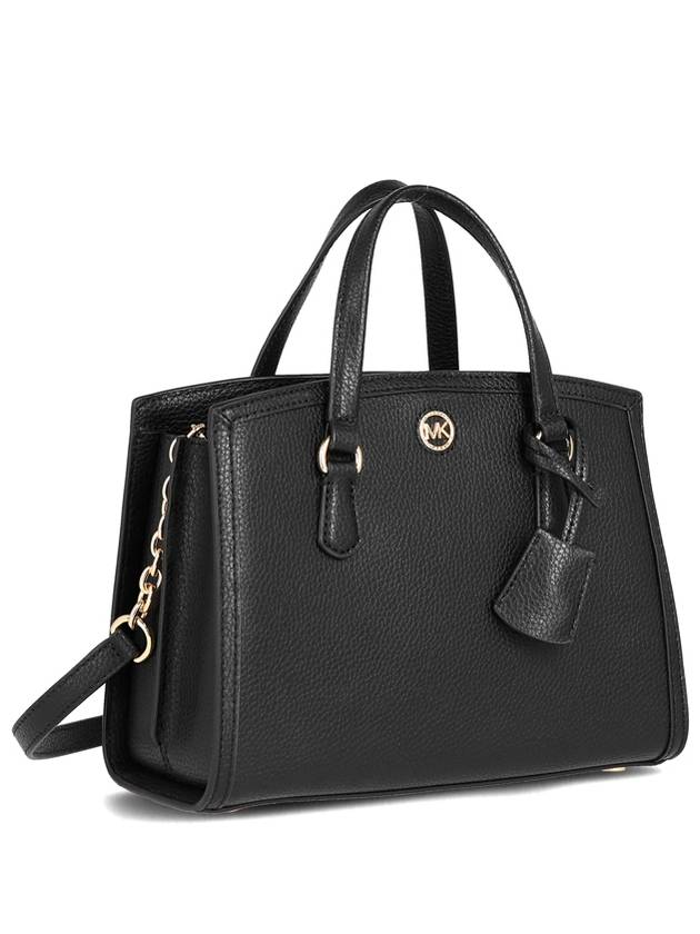 Chantal Small Leather Messenger Tote Bag Black - MICHAEL KORS - BALAAN 3