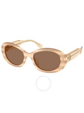 Tory Burch Brown Oval Ladies Sunglasses TY7214U 318173 53 - TORY BURCH - BALAAN 1