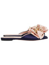 flower decorated slippers navy - ROGER VIVIER - BALAAN 3