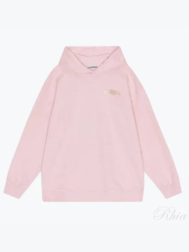 Isoli Oversized Printed Hoodie Light Pink - GANNI - BALAAN 2