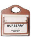 Mini Two-Tone Canvas And Leather Pocket Bag Natural Malt Brown - BURBERRY - BALAAN 2