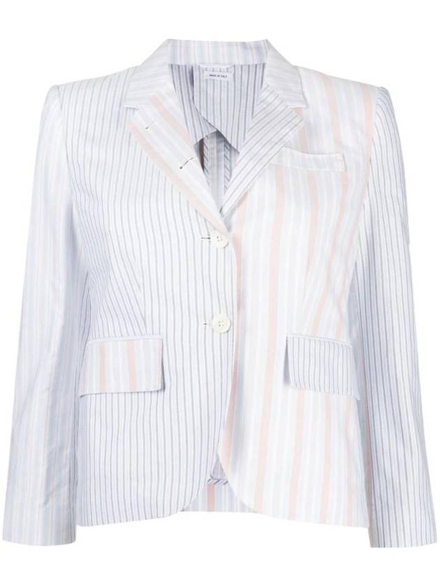 Patchwork Striped Crop Blazer FBC646HF0526825 - THOM BROWNE - BALAAN 1