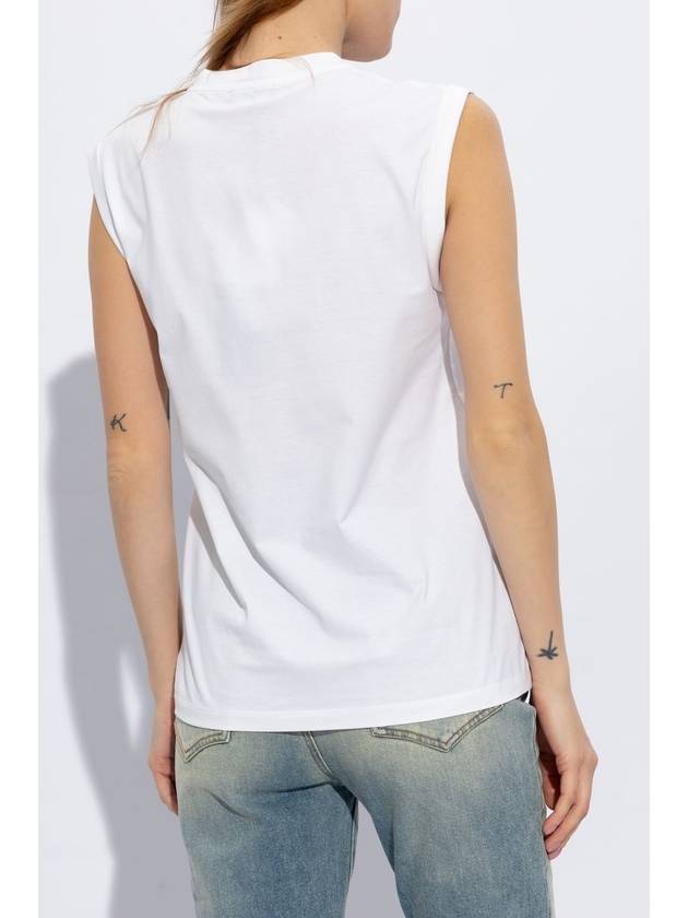 Balmain Sleeveless T-shirt With Logo, Women's, White - BALMAIN - BALAAN 4