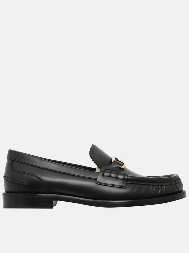 O LOCK buckle leather loafers black - FENDI - BALAAN.