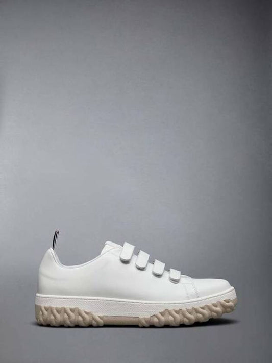 Vitello Calf Court Low Top Sneakers White - THOM BROWNE - BALAAN 2