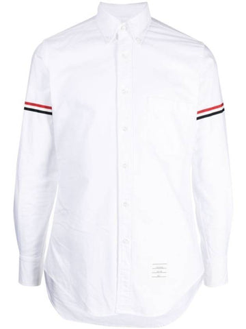 Armband Oxford Long Sleeve Shirt White - THOM BROWNE - BALAAN 1