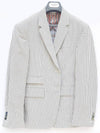 Striped Cotton Jacket Light Grey - THOM BROWNE - BALAAN 2