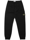 Garment Dying Cotton Fleece Track Pants Black - STONE ISLAND - BALAAN 2