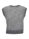 Mohair Wool Knit Vest Grey - BRUNELLO CUCINELLI - BALAAN 1