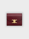 Small Priomphe Flap Wallet Shiny Calfskin Light Burgundy 10D783DPV 28LB - CELINE - BALAAN 2