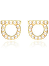 Gancini Pearl Earrings Gold - SALVATORE FERRAGAMO - BALAAN 4