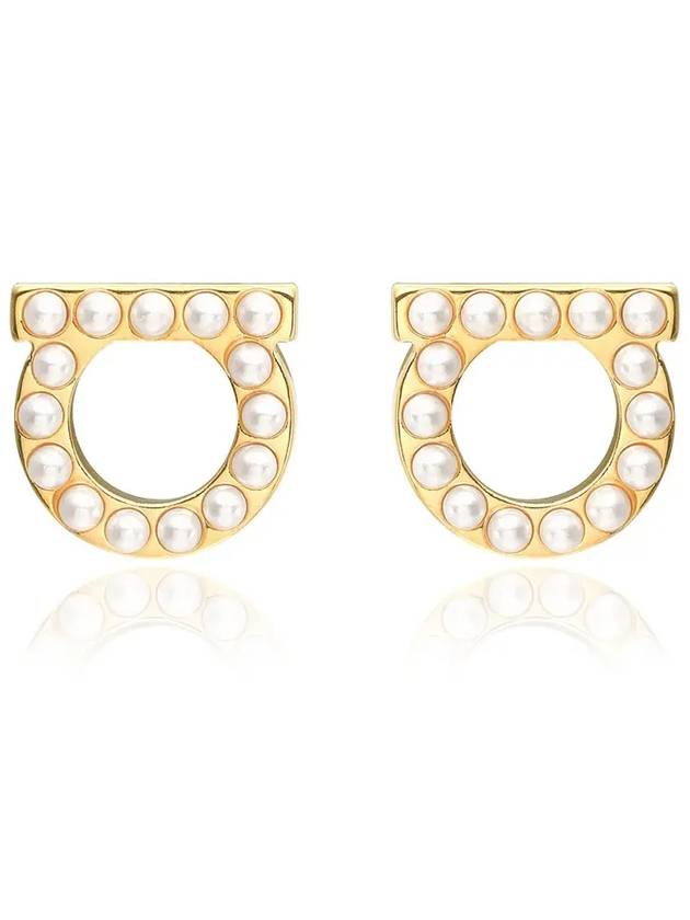 Gancini Pearl Earrings Gold - SALVATORE FERRAGAMO - BALAAN 4