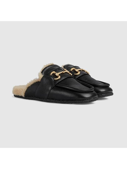 Women s Horsebit Mule Black Leather 771061AACZ31047 - GUCCI - BALAAN 2