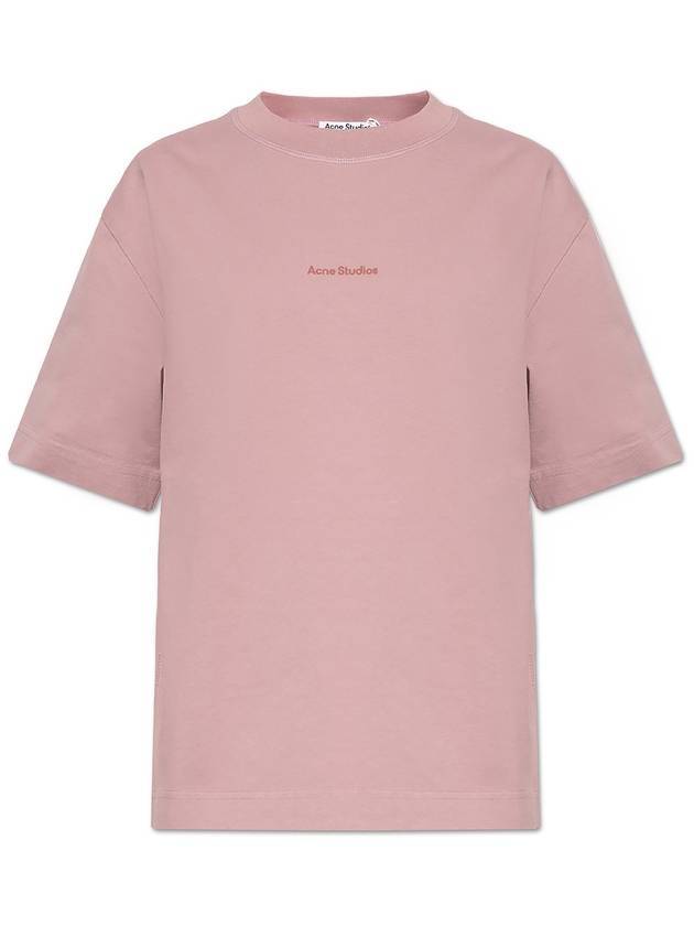 Logo Crew Neck Short Sleeve T-Shirt Pink - ACNE STUDIOS - BALAAN 1