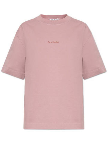 Logo Crew Neck Short Sleeve T-Shirt Pink - ACNE STUDIOS - BALAAN 1