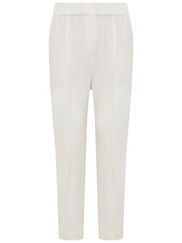 Women's Slim Fit Straight Pants White - BRUNELLO CUCINELLI - BALAAN 2