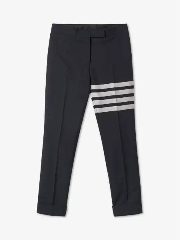 Men's Plain Weave 4 Bar Low Rise Skinny Straight Pants Navy - THOM BROWNE - BALAAN 2