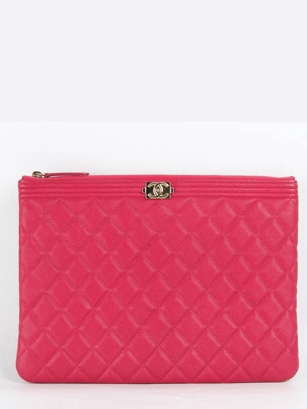 Lambskin Boy Clutch Bag M - CHANEL - BALAAN 1