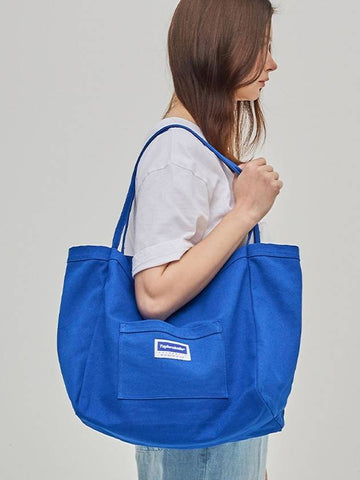 Canvas Shopper Bag Blue - TAILOR STUDIO - BALAAN 1