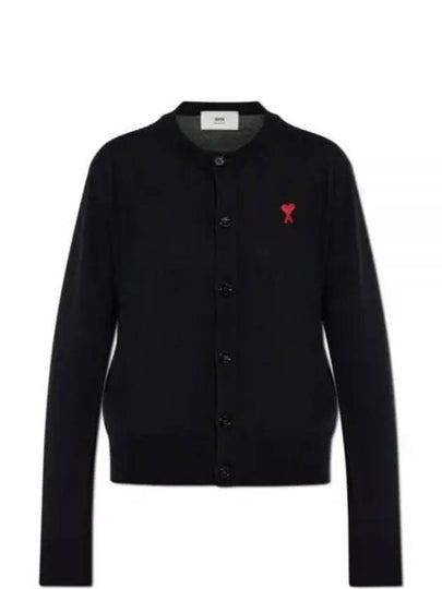 De Coeur Crew Neck Cardigan Black - AMI - BALAAN 2