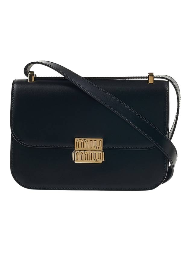 Logo Metal Buckle Shoulder Bag Black - MIU MIU - BALAAN 1