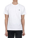 Organic Cotton Short Sleeve T-Shirt White - STONE ISLAND - BALAAN 2