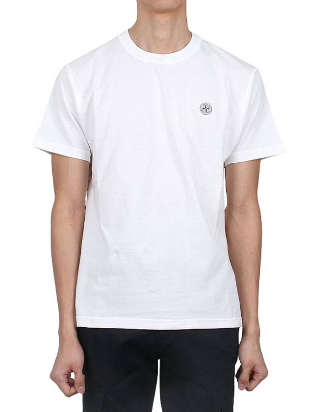 Organic Cotton Short Sleeve T-Shirt White - STONE ISLAND - BALAAN 3