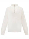 Lamar Quarter Zip-Up Knit Top White - THEORY - BALAAN 2