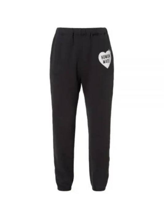 HM26PT019 BLK Heart Logo Sweatpants - HUMAN MADE - BALAAN 1