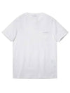 Men's Pocket Embroidery Logo Short Sleeve T-Shirt White - PRADA - BALAAN 1