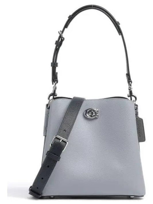 Willow Hobo Bag Shoulder Bag Bag Grain Cowhide Light Blue 193205 401980 - COACH - BALAAN 1