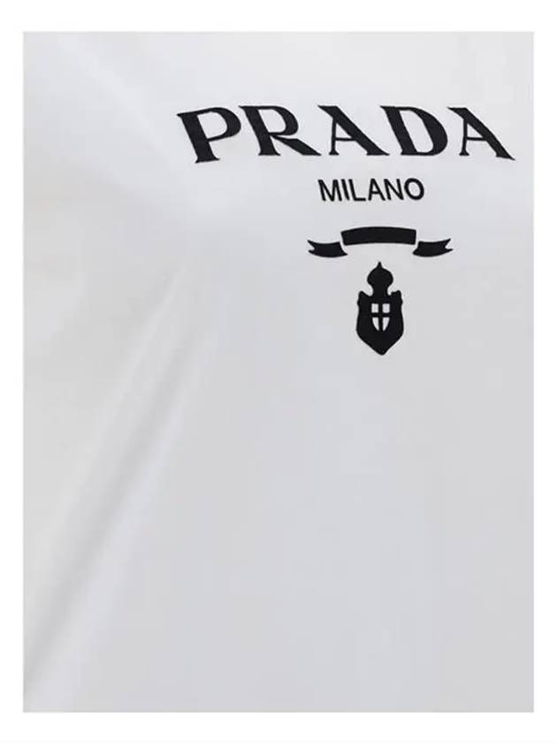 Logo Print Short Sleeve T-Shirt White - PRADA - BALAAN 4