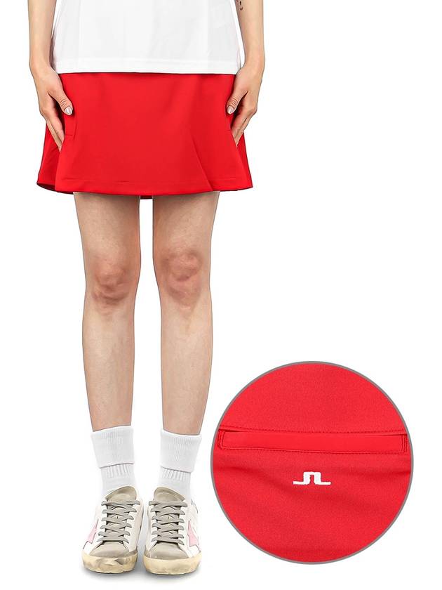 Women's Amelie Midi Golf Skirt Red - J.LINDEBERG - BALAAN 2