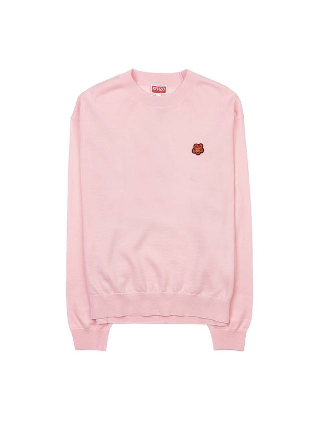 Boke Flower Logo Wool Knit Top Pink - KENZO - BALAAN 1