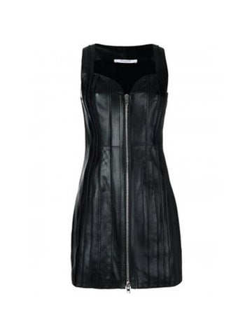 Leather Short Dress Black - GIVENCHY - BALAAN 1