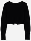 Le Alzou Cropped Mohair Cardigan Black - JACQUEMUS - BALAAN 4