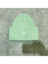 Face Patch Ribbed Wool Beanie Spring Green - ACNE STUDIOS - BALAAN 4