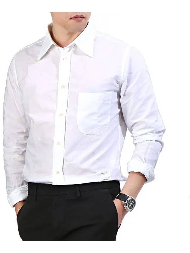 Embroied Star Classic Long Sleeve Shirt White - THE EDITOR - BALAAN 1