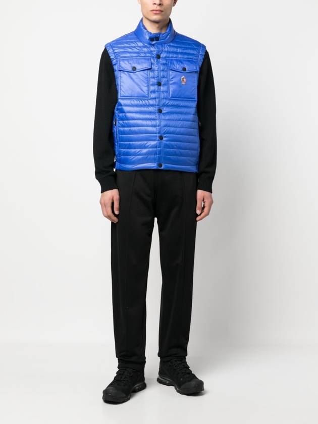 Grenoble Logo Patch Quilted Vest Blue - MONCLER - BALAAN 10