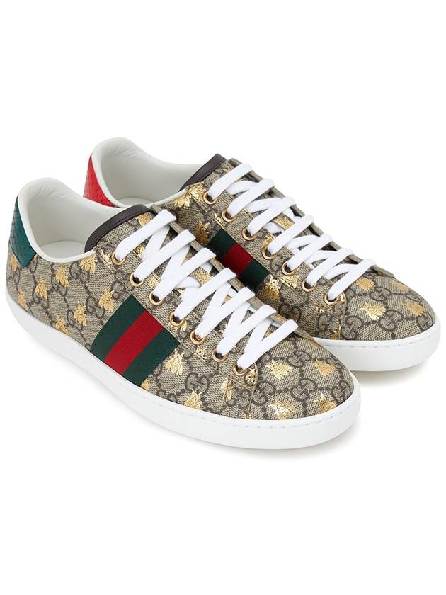 Ace GG Supreme Bees Low Top Sneakers Beige - GUCCI - BALAAN 4