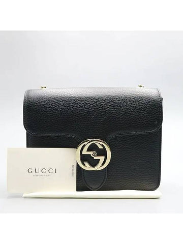 510304 GG logo black interlocking chain shoulder and crossbag - GUCCI - BALAAN 1