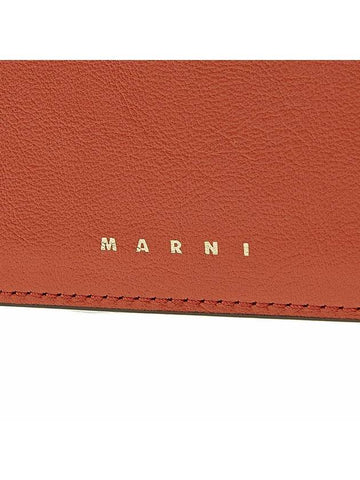 Color Block Zipper Card Wallet Orange - MARNI - BALAAN 7