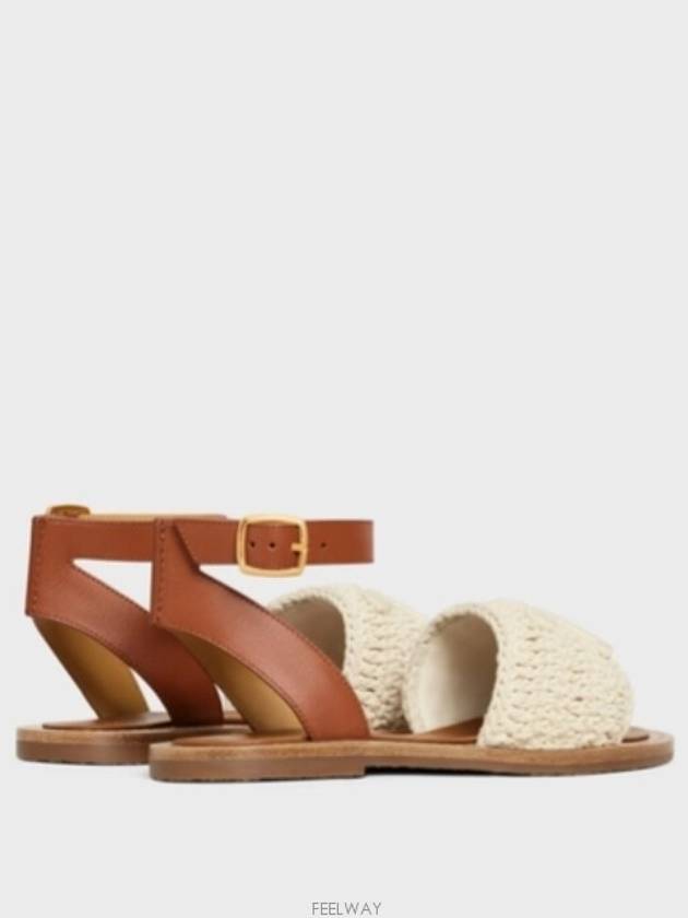 Triomphe Maccram Lympia Sandals Brown - CELINE - BALAAN 5