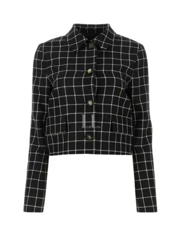 Checked Wool Jacket Black - MARNI - BALAAN 2