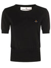 ORB Logo Short Sleeve Knit Top Black - VIVIENNE WESTWOOD - BALAAN 2