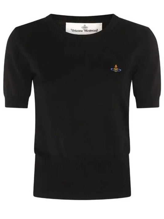 ORB Logo Short Sleeve Knit Top Black - VIVIENNE WESTWOOD - BALAAN 2