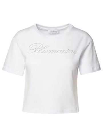 Short Sleeve T-Shirt 4T022AN0100 White - BLUMARINE - BALAAN 1