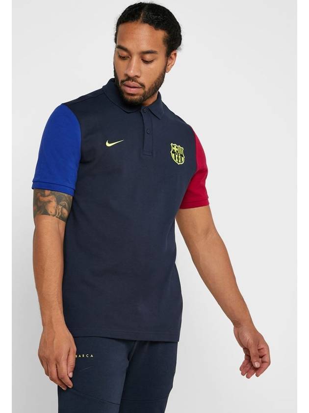 01AT4459475X BarcelonaPolo PK Tshirt 19 20 seasonObsidian Navy Burgundy - NIKE - BALAAN 4