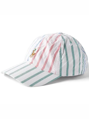 Logo Embroidered Striped Baseball Cap Hat - POLO RALPH LAUREN - BALAAN 1