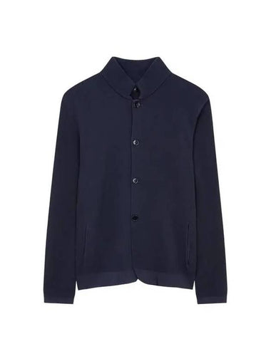 Men s Stretch Knitted Single Jacket Blue - EMPORIO ARMANI - BALAAN 1